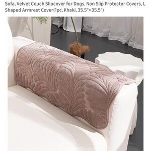 Elegant Velvet Sofa Slipcover - Taupe